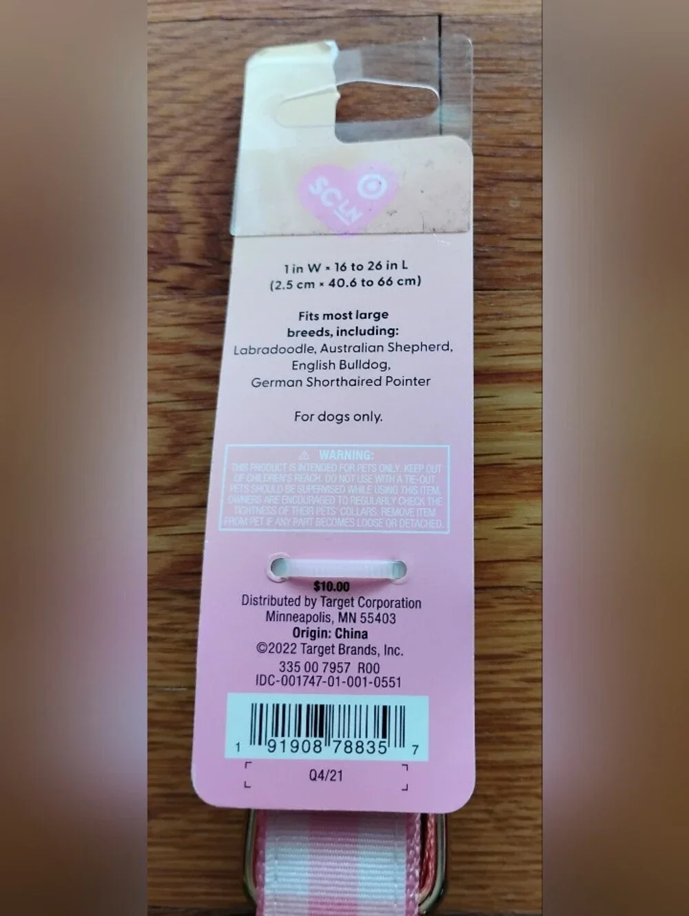 NWT (MSRP $10) Stoney Clover Lane x Target Pink Gingham Large Dog Collar #2 prep